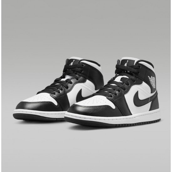 Αθλητικό μποτακι Air Jordan 1 Mid Μαύρο - Άσπρο Αθλητικό μποτακι Air Jordan 1 Mid Μαύρο - Άσπρο