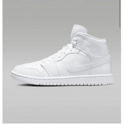 Αθλητικό μποτακι Air Jordan 1 Mid λευκο 