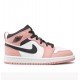Αθλητικό μποτακι Air Jordan 1 Mid λευκο - ροζ Αθλητικό μποτακι Air Jordan 1 Mid λευκο - ροζ